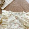 Baby Girl Ditsy Flower Graphic Ruffle Design Bodysuit - 66 (3-6M) - Apricot