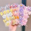 Chiffon Bow Ribbon Girls Hairpins Cute Colorful Bows Flowers Children Hair Clips Fashion Hair Accessories - C- Orange