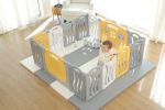 Foldable Baby playpen Baby Folding Play Pen Kids Activity Centre Safety Play Yard Home Indoor Outdoor New Pen - yellow