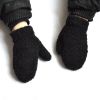 Black 1-4Y Warm Plush Thick Baby Gloves Plus Velvet Mittens Children Coral Fleece Full Finger Gloves - Black