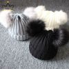 Cute Pompom Baby Hat Warm Winter Knitted Kids Baby Girl Boy Beanie Cap Solid Outdoor Infant Toddler Children Hat Bonnet - Black - 1-3 Years