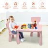 3 Pieces Multi Activity Kids Play Table and Chair Set - Pink