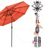 10Ft 3-Tiers Patio Umbrella Orange - As Picture