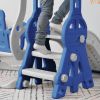 Toddler Slide and Swing Set 3 in 1; Kids Playground Climber Swing Playset with Basketball Hoops Freestanding Combination Indoor & Outdoor - Blue