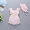 Baby Girl 1pcs Solid Color Bow Tie Design Ruffle Sleeveless Crotch Onesies - 66 (3-6M) - Apricot