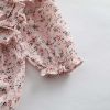 Baby Girl Ditsy Flower Pattern Long Sleeve Cute Bodysuit - 66 (3-6M) - Pink