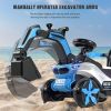 6v Kid Excavator Toy Car , Electric Excavato Toy with Bluetooth, Helmet, Rear Reserve Box - default