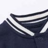 Baby Letter Embroidered Pattern Long Sleeves Baseball Rompers - 59 (0-3M) - Navy Blue (Dark Blue)