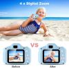 Kids Digital Camera w/ 2.0' Screen 12MP 1080P FHD Video Camera 4X Digital Zoom Games - Blue