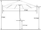 9 Ft Outdoor Sunbrella Patio Umbrella - Navy