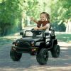 LEADZM Dual Drive 12V 4.5A.h with 2.4G Remote Control Jeep Black - as picture