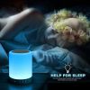 Wireless Night Light Bluetooth Speaker Color Changing Touch Control Desk Lamp - White