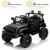 LEADZM Dual Drive 12V 4.5A.h with 2.4G Remote Control Jeep Black - as picture