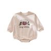 Baby Floral & Cartoon Graphic Long Sleeve Triangle Onesies - 66 (3-6M) - Apricot