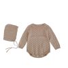 Baby Solid Color Thin Style Knit Onesies With Hats Sets - 66 (3-6M) - Brown