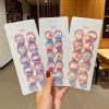 10pcs/set Girls Cartoon Nylon Scrunchie Kids Ponytail Holder Hair Bands Rubber Band Headband Fashion Hair Accessories - C- 2