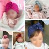 Knotted Caps Turban Newborn Baby Hospital Hat Soft Cotton Toddler Kids Girl Head Wrap Cap Beanie Hat - blue