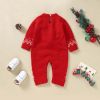 Baby Cute Christmas Elk Pattern Autumn Winter New Style Romper - 59 (0-3M) - Red