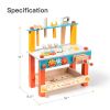 ROBUD Wooden Workbench Set for Kids Toddlers, Pretend Play Construction Toys Kit Gift for Girls & Boys - WGJ01