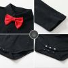 Baby Boy Solid Color Bow Tie Patched Design Long Sleeve Onesies - 59 (0-3M) - Black