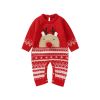 Baby Cute Christmas Elk Pattern Autumn Winter New Style Romper - 59 (0-3M) - Red