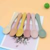 Baby Food Grade Complementary Food Training Silicone Spoon Fork Sets - Average Size (0-8Y) - White