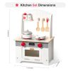 White Wooden Kitchen Playset; Pretend Play Kitchen Set for Kids & Toddlers; (1pcs an order) - Wood