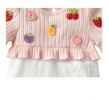 Baby Girls Fruit Embroidered Graphic Lace Sleeve Onesies & Headband - 59 (0-3M) - Pink