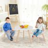 Modern Kids Activity Play Table and 2 Chairs Set with Beech Leg Cushion - white