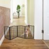 Pet Gate ‚Äì Dog Gate for Doorways;  Stairs or House ‚Äì Freestanding;  Folding ;  Dark brown; Arc Wooden - Dark brown