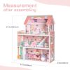 Wooden Dollhouse for Kids with 24 pcs Furniture Preschool Dollhouse House Toy for Kids, S - as Pic