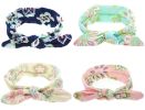 Baby Girl Headbands Bohemian Floral Style Vintage Flower Printed Elastic Head Wrap Twisted Hair Accessories - yellow