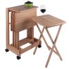 Brienda 5-Pc Snack Table Set; Flip Top; Natural - 83520