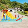 Inflatable Dual Slide Water Park Climbing Bouncer with 735W Air Blower - as show