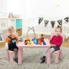 3 Pieces Multi Activity Kids Play Table and Chair Set - Pink