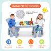 3 Pieces Multi Activity Kids Play Table and Chair Set - Blue