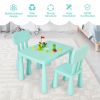 3 Pieces Multi Activity Kids Play Table and Chair Set - Green