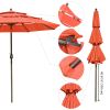 10Ft 3-Tiers Patio Umbrella Orange - As Picture