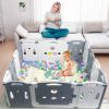 Gupamiga Foldable Baby playpen Baby Folding Play Pen Kids Activity Centre Safety Play Yard Home Indoor Outdoor New Pen - grey