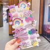 New Fashion 14 Pieces Set Children's Cute Flower Fruit Animal Candy Color Hairpin Sets - Purple