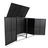 Double Wheelie Bin Shed Poly Rattan Black 58.3"x31.5"x43.7" - Black