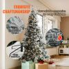 VEVOR Christmas Tree, Full Holiday Xmas Tree with LED Lights, Metal Base for Home Party Office Decoration - 4.4 x 7.5 ft / 1.33 x 2.29 m - Warm White