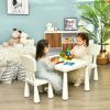 3 Pieces Multi Activity Kids Play Table and Chair Set - White