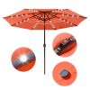 10Ft 3-Tiers 32LEDS Patio Umbrella Fruit Orange - As Picture