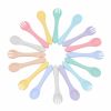 Baby Food Grade Complementary Food Training Silicone Spoon Fork Sets - Average Size (0-8Y) - White