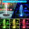 18/16/13cm Solar Water Fountain Colorful Fountain Floating Solar Powered Pool Pond Waterfall Fountain Pump Garden Outdoor Decor - 18 colorful led - Ch