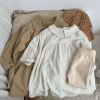 Baby Solid Color Doll Neck Long Sleeve Vintage Style Dress - 80 (9-12M) - Apricot