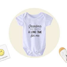 New Baby Romper Grandma Has Waited (Option: White-S)