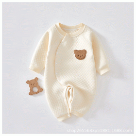 Infant Boneless Jumpsuit Thickened Long Sleeve (Option: Creamy White-66cm)